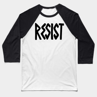 Resist Black Baseball T-Shirt